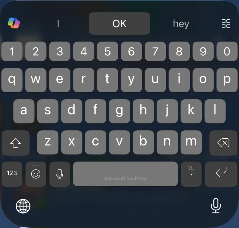 SwiftKey keyboard screenshot